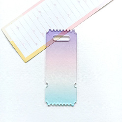 Разноцветный Постепенный акриловый диск кулон брелок заготовки, прямоугольные, красочный, 10x4 см