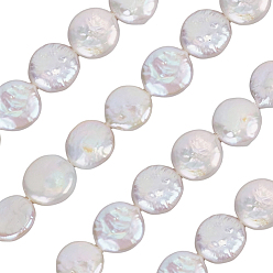 Muschelfarbe 1 Strang natürliche Keshi Perlen Perlen Stränge, kultivierte Süßwasserperle, barocke Perlen, Flachrund, Muschelfarbe, 9~12x8.5~10x3~5 mm, Bohrung: 0.6 mm, ca. 17~20 Stk. / Strang, 7.48 Zoll (19 cm)