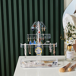 Прозрачный Прозрачные акриловые стойки для серег, органайзер для серег, прозрачные, 23.5x12x28 см