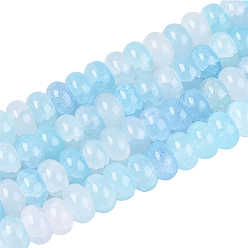 Светло-Голубой 2 нити стеклянные бусины нити, имитация драгоценных камней, рондель, окрашенные, Небесно-голубой, 8~8.5x4.5~5 мм, отверстие : 1~1.2 мм, около 155~159 шт / нитка, 30.12~31.30 дюйм (76.5~79.5 см)