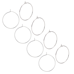 Нержавеющая Сталь Цвет 316 из нержавеющей стали бокал прелести кольца, обручание серьги, DIY материал для баскетбола обруча серьги жены, цвет нержавеющей стали, 21 датчик, 29x25x0.7 мм, 50 шт / коробка