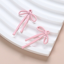 Pink Подвески из сплава , бантом, розовые, 32x20 мм