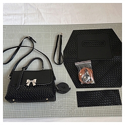 Черный Набор сумок-кроссбоди с бантом своими руками, включая материалы сумки из искусственной кожи, чёрные, 200x260x80 мм