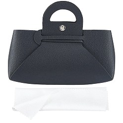 Черный 1чехлы для очков из искусственной кожи, прямоугольные, с 1 салфетками для чистки замши из микрофибры из поликарбоната, чёрные, 140 мм