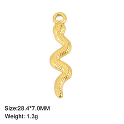 Золотой Шкентели нержавеющей стали, очарование змеи, золотые, 28.4x7 мм