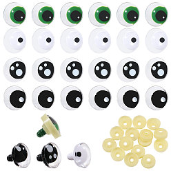 (52) Непрозрачная лаванда 24шт 4 цвета пластиковые глаза для поделок, плоско-круглые, разноцветные, 25x25 мм, 6 шт / цвет