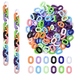 (52) Непрозрачная лаванда 360 шт 12 цвета акриловые соединительные кольца, разъемы для быстрой связи, для изготовления ювелирных цепочек, овальные, разноцветные, 19x14x4.5 мм, отверстие : 11x5.5 мм, 30 шт / цвет