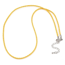 Золотистый 2мм нейлоновый плетеный шнур для изготовления ожерелий, с латунными выводами и 202 застежками из лобстера из нержавеющей стали, платина, долговечный, стойки покрытие, золотые, 17.72 дюйм (45 см)