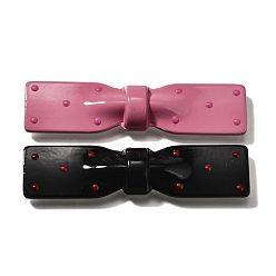 Bowknot Кабошоны из смолы, бантом, розовый и черный, 63x15.5x8 мм