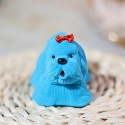 Темно-Голубой Бархатный ящик для хранения мультяшной собаки для женщин, портативный чехол для колец, глубокое синее небо, 7x5.4x5.8 см