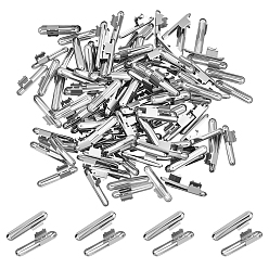 Платина 200 шт. Железные складные обжимные концы, колонка, платина, 24.5x5x7.5 мм