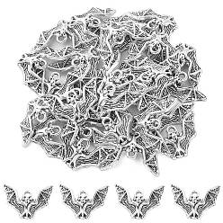 Античное Серебро Тибетский стиль сплава летучая мышь подвески, без кадмия и без свинца, античное серебро, 17x23.5x3 мм, отверстие : 2 мм