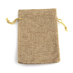 Perú Bolsas con cordón de imitación de poliéster bolsas de embalaje, para la Navidad, fiesta de bodas y embalaje artesanal de bricolaje, Perú, 14x10 cm