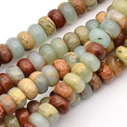 Aqua Terra Jasper Rondelle Synthetic Aqua Terra Jasper Beads Strands, Dyed, 4x2mm, Hole: 1mm, about 167pcs/strand, 15.7 inch
