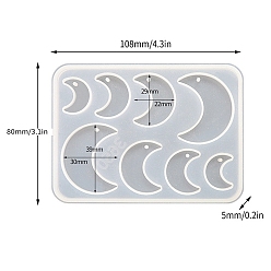 Луна Силиконовые формы для подвесок своими руками, формы для литья смолы, для уф-смолы, изготовление изделий из эпоксидной смолы, луна, 81x108x5 мм