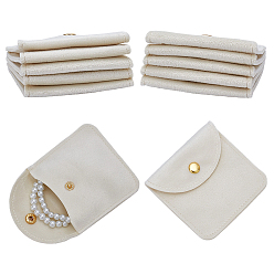 Кукурузный Шелк Бархат ювелирных пакеты, с кнопкой оснастки, для хранения серег колец браслетов, квадратный, цвет колоса кукурузы, 8x8.2x0.3 см