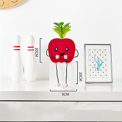 Яблоко Украшения из искусственных суккулентов, с деревянным держателем в форме фруктов, на день учителя, Яблочный узор, 80x200 мм