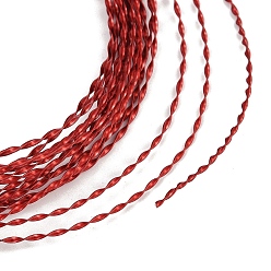 Темно-Красный Алюминиевая проволока, скрученный плоский, для diy craft, темно-красный, 1 мм, 18 датчик, около 16.40 футов (5 м) / рулон