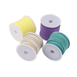 (52) Непрозрачная лаванда 3 шнур из искусственной замши мм, искусственная замшевая кружева, разноцветные, 3x1.5 мм, около 5.46 ярдов (5 м) / рулон, 4 рулонов / набор