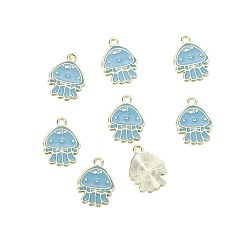 Jellyfish Подвески из эмали и сплава, золотые, медуза, 19.5x14.9 мм