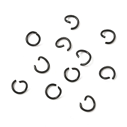 Черный 304 кольца прыжок из нержавеющей стали, круглые кольца, открытые кольца прыжок, чёрные, 6x0.8 мм, внутренний диаметр: 4.5 мм