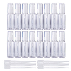 Clear Duckbilled Style PET Bottles, Travel Bath Cream Lotion Packaging Refilling Press Pump Bottle and 2ml Disposable Plastic Dropper, Transfer Graduated Pipettes, Clear, 12.1x3.25cm, capacity: 50ml