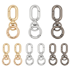 (52) Непрозрачная лаванда 9 шт 3 цвета поворотные застежки из сплава, с пружинными кольцами ворот, разноцветные, 54 мм