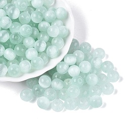Аквамарин Стеклянные бусины в стиле верстака класса А FGB, круглые, имитация шарики глаза кота, аквамарин, 9.5 мм, отверстие : 1.4~1.6 мм, Около 420 шт / фунт