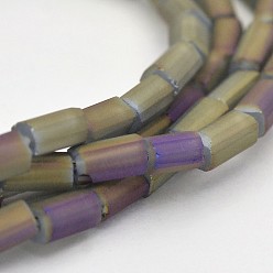 Индиго Полный радуга покрытием граненых стеклянных бусин прямоугольного параллелепипеда пряди, матовые, индиговые, 5x3x3 мм, отверстие : 1 мм, около 100 шт / нитка, 18.8 дюйм