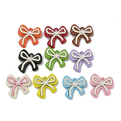 (52) Непрозрачная лаванда Акриловые подвески краскораспылительные, с абс пластмассовым, без свинца и без кадмия, бантом прелести, разноцветные, 17x17x5 мм, отверстие : 1.6 мм