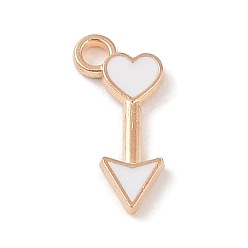 Белый Подвески из эмали и сплава, золотой свет, очарование стрелы, белые, 16x7.5x1.5 мм, отверстие : 1.8 мм