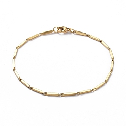 Золотой Ионное покрытие (ip) унисекс 201 браслеты-цепочки из нержавеющей стали, с карабин-лобстерами , золотые, 8-1/4 дюйм (21 см), 1.5 мм