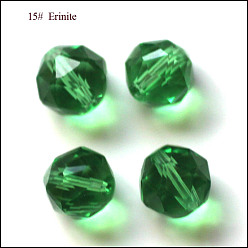 Зеленый Имитация Австрийские кристаллические шарики, класс AAA, граненые, круглые, зелёные, 6 мм, отверстие : 0.7~0.9 мм