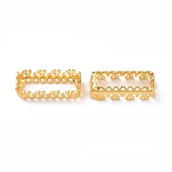 Golden Brass Sew on Prong Settings, Filigree Open Back Claw Settings for Pointed Back Rhinestone, Rectangle, Golden, Tray: 5x16mm, 17x6.5x5mm, Hole: 0.8mm