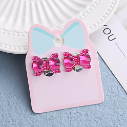 Bowknot Клипсы из пластика для детей, платина, бантом, 14x19 мм