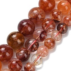 Красный Кварц Нити бусин из натурального красного гематоидного кварца/железистого кварца класса А, круглые, 10~11 мм, отверстие : 0.8 мм, около 38 шт / нитка, 15.63 дюйм (39.7 см)