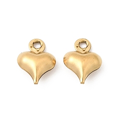 Сердце 304 подвески из нержавеющей стали, реальный 18 k позолоченный, ионное покрытие (ip), долговечный, шарма сердца, 8.5x6.5x3 мм, отверстие : 1 мм