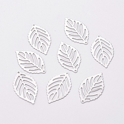 Серебристый и Зелено-патиновый Устойчивые к потускнению 304 подвески из нержавеющей стали, лист, цвет нержавеющей стали, 23.5x14x0.4 мм, отверстие : 0.8 мм