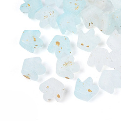 Светло-голубой Матовые прозрачные акриловые бусины, корона, золотой фольгой, светло-голубой, 6.5~7x6.5x4 мм, отверстие : 1.7~1.8 мм, 5882 шт / 500 г