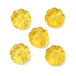 Желтый Стеклянные бусины, цветок, желтые, 13.5x5.5 мм, отверстие : 1 мм