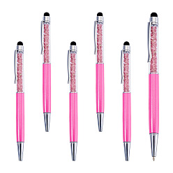 Бледно-Розовый 5шт. пластиковая шариковая ручка, с кристаллом внутри, розовый жемчуг, 146x13x9.5 мм