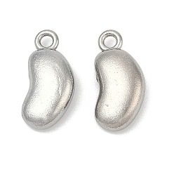 Нержавеющая Сталь Цвет 304 прелести нержавеющей стали, бобовые прелести, анти-тускнение, цвет нержавеющей стали, 11x5.5x3 мм, отверстие : 1.2 мм