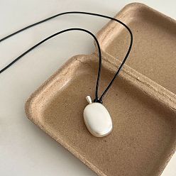 Серебро Кулон в форме винного кувшина из сплава, черный вощеный шнурок, регулируемая длинная цепочка для женщин, серебряные, 38.58 дюйм (98 см)