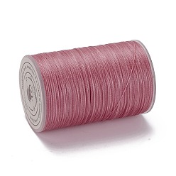 Flamingo Round Waxed Polyester Thread String, Micro Macrame Cord, Twisted Cord, for Leather Sewing Stitching, Flamingo, 0.3~0.4mm, about 174.98 Yards(160m)/Roll