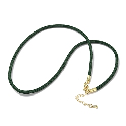 Темно-Зеленый 3 изготовление ожерелий из нейлонового шнура миланского плетения толщиной ☐ мм, с латунными выводами и 304 застежками из лобстера из нержавеющей стали, золотые, стойки покрытие, долговечный, темно-зеленый, 17.83 дюйм (45.3 см)