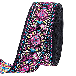 Фуксиновый 10ярдов винтажной жаккардовой полиэстеровой ленты, плетеная лента с вышивкой, красно-фиолетовые, 1-5/8 дюйм (40 мм)