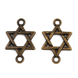 Античная Бронза Подвески из сплава в тибетском стиле, звезда Давида ссылки, античная бронза, 25.5x16.5x1.5 мм, отверстие : 2 мм, Около 833 шт / 1000 г