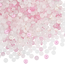 Бледно-Розовый 600 бусины из искусственного нефрита, шариков Rondelle, розовый жемчуг, 6~6.5x3.5 мм, отверстие : 1.2~1.4 мм