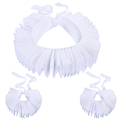 White Detachable Polyester Faux Ruffle Collar for Women, White, 1060x210x66mm