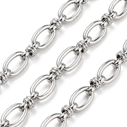Платинированный Цепи с овальными звеньями из латуни, несварные, с катушкой, долговечный, без кадмия и без свинца, Реальная платина, 10x6x1.5 мм